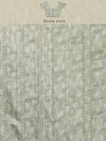 Thumbnail for Olive Silk Blend Digital Print Floral Saree with Unstitched Blouse - Hiral Fashion - Distacart