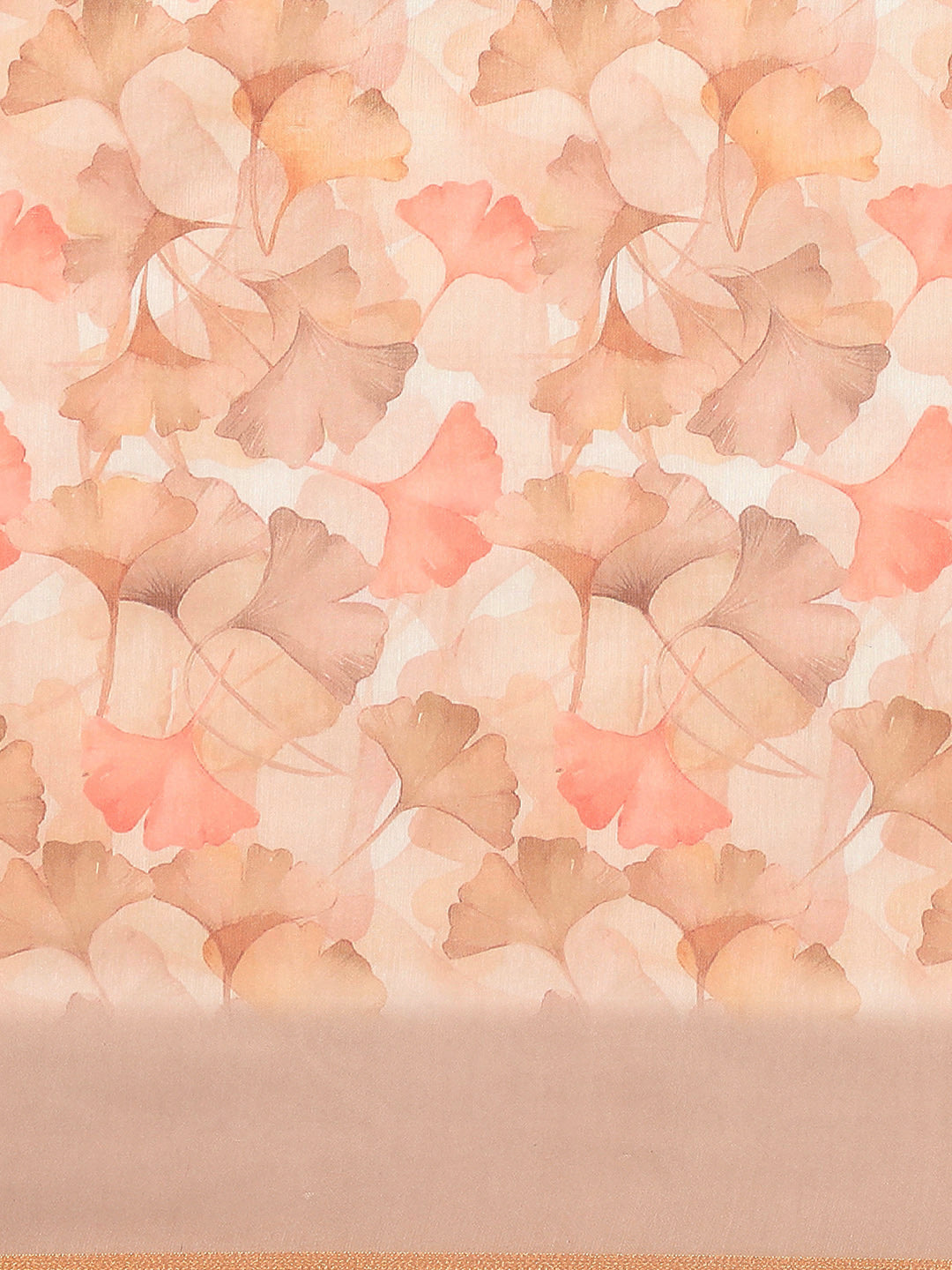 Beige Pure Cotton Printed Floral Saree with Unstitched Blouse - Hiral Fashion - Distacart