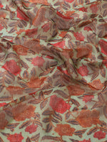 Thumbnail for Green Pure Cotton Printed Floral Saree with Unstitched Blouse - Hiral Fashion - Distacart