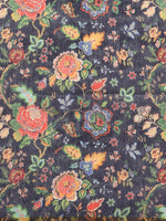 Thumbnail for Navy Blue Pure Cotton Printed Floral Saree with Unstitched Blouse - Hiral Fashion - Distacart