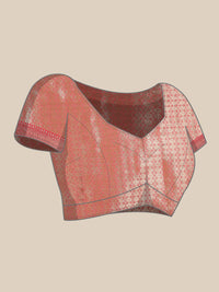 Thumbnail for White Silk Blend Woven Zari Design Floral Saree with Unstitched Blouse - Hiral Fashion