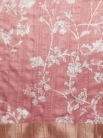 Thumbnail for Maroon Silk Blend Digital Print Floral Saree with Unstitched Blouse - Hiral Fashion - Distacart