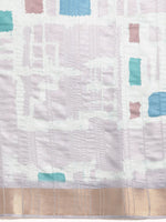 Thumbnail for Lavender Silk Blend Printed Geomatric Saree with Unstitched Blouse - Hiral Fashion - Distacart