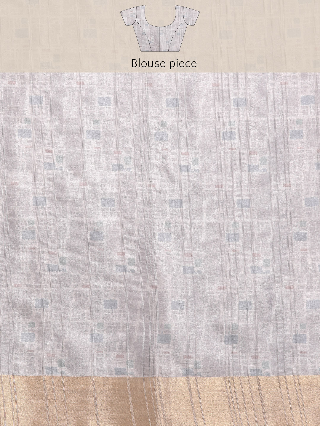 Lavender Silk Blend Printed Geomatric Saree with Unstitched Blouse - Hiral Fashion - Distacart