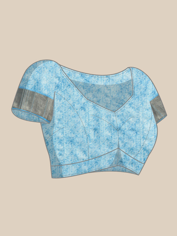 Purple Silk Blend Digital Print Floral Saree with Unstitched Blouse - Hiral Fashion - Distacart