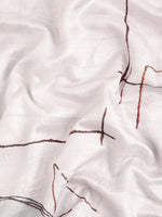 Thumbnail for White Silk Blend Printed Geomatric Saree with Unstitched Blouse - Hiral Fashion - Distacart