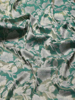 Thumbnail for Turquoise Tissue Silk Woven Zari Design Floral Saree with Unstitched Blouse - Hiral Fashion - Distacart