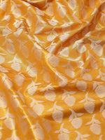 Thumbnail for Mustard Brocade Woven Zari Design Floral Saree with Unstitched Blouse - Hiral Fashion - Distacart