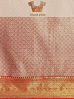 Thumbnail for Mustard Brocade Woven Zari Design Floral Saree with Unstitched Blouse - Hiral Fashion - Distacart