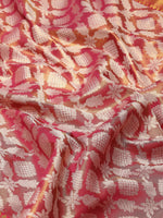 Thumbnail for Pink Brocade Woven Zari Design Floral Saree with Unstitched Blouse - Hiral Fashion - Distacart