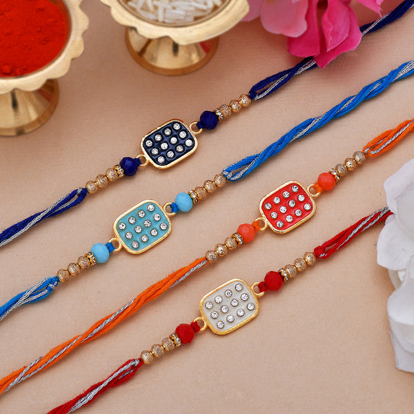 trueBrowns X Voylla Set of 4 Colorful Meenakari Enamel Work Rakhi - Distacart
