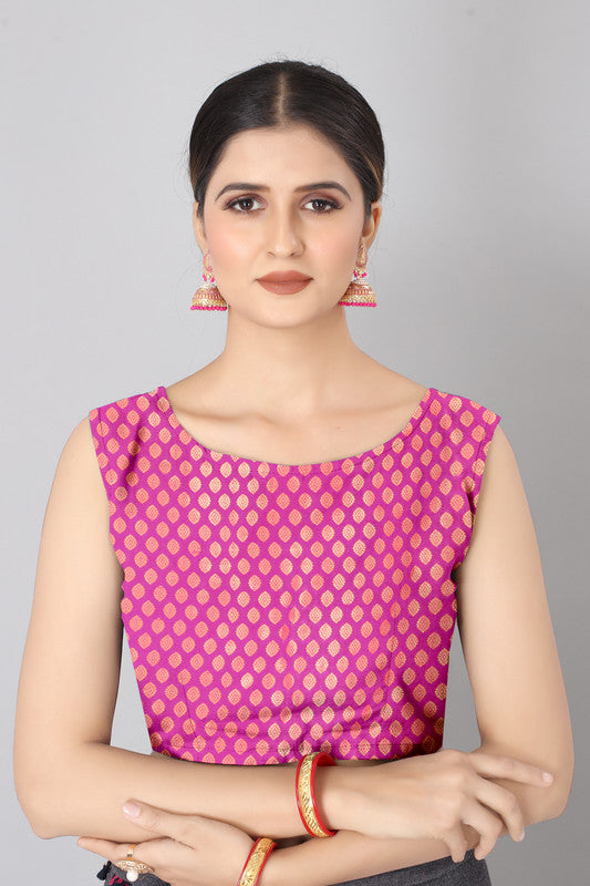 Navy Blue Banarasi Silk Woven Zari Design Striped Saree with Unstitched Blouse - Hiral Fashion - Distacart