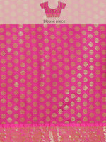 Thumbnail for Navy Blue Silk Blend Woven Zari Design Striped Saree with Unstitched Blouse - Hiral Fashion - Distacart