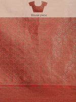 Thumbnail for Beige Tusser Silk Woven Zari Design Floral Saree with Unstitched Blouse - Hiral Fashion - Distacart