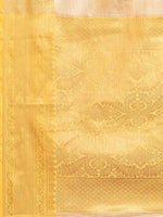 Thumbnail for Beige Jute Silk Embellished Geomatric Saree with Unstitched Blouse - Hiral Fashion - Distacart