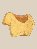 Thumbnail for Beige Jute Silk Embellished Geomatric Saree with Unstitched Blouse - Hiral Fashion - Distacart