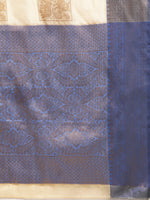 Thumbnail for Beige Jute Silk Woven Zari Design Geomatric Saree with Unstitched Blouse - Hiral Fashion - Distacart