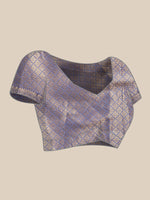 Thumbnail for Beige Jute Silk Woven Zari Design Geomatric Saree with Unstitched Blouse - Hiral Fashion - Distacart