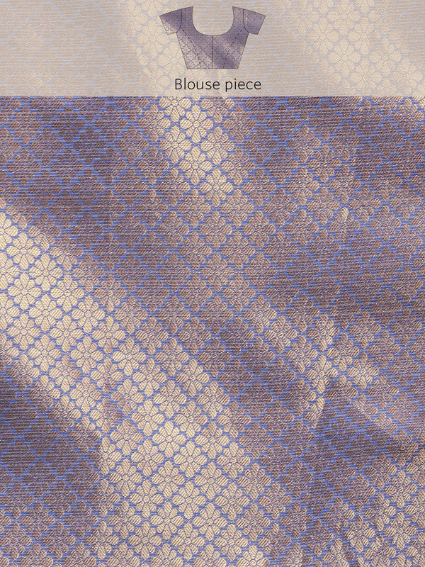 Beige Jute Silk Woven Zari Design Geomatric Saree with Unstitched Blouse - Hiral Fashion - Distacart