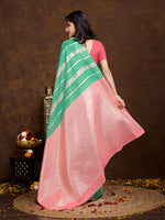 Thumbnail for Vedant Vastram Jacquard Work Fancy Bollywood Saree - Seegreen - Distacart