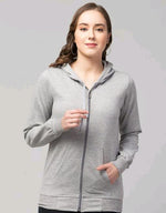 Thumbnail for PAVONINE Silver Color Casual Winter Wear Hoodie Sweatshirt For Girls - Distacart