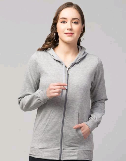 PAVONINE Silver Color Casual Winter Wear Hoodie Sweatshirt For Girls - Distacart
