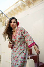 Thumbnail for Vaasva Women Pista Green Muslin Embroidered Kurta & Pant Set - Distacart