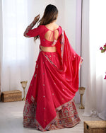 Thumbnail for Lehenga Mart Designer Bollywood Style Wedding Wear Lehenga Choli - Red - Distacart