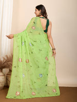 Thumbnail for Vedant Vastram Georgette Printed Fancy Saree - Parrot - Distacart