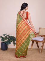 Thumbnail for Vedant Vastram Cotton Silk Jacquard Fancy Saree - Mahendi - Distacart