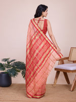 Thumbnail for Vedant Vastram Cotton Silk Jacquard Fancy Saree - Peach - Distacart