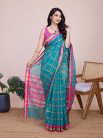 Thumbnail for Vedant Vastram Cotton Silk Jacquard Fancy Saree - Seagreen - Distacart