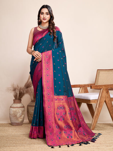Vedant Vastram Soft Litchi Silk Kanjeevaram Silk Saree - Morpich - Distacart