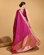 Thumbnail for Vedant Vastram Soft Litchi Silk Banarasi Silk Saree - Rani - Distacart