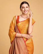 Thumbnail for Vedant Vastram Soft Litchi Silk Kanjeevaram Silk Saree - Mustard - Distacart