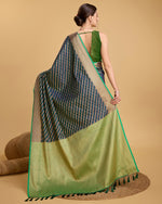 Thumbnail for Vedant Vastram Soft Litchi Silk Kanjeevaram Silk Saree - Navy - Distacart