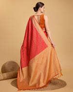 Thumbnail for Vedant Vastram Soft Litchi Silk Kanjeevaram Silk Saree - Red - Distacart