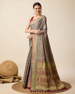 Thumbnail for Vedant Vastram Soft Litchi Silk Kanjeevaram Silk Saree - Maroon - Distacart