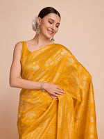 Thumbnail for Vedant Vastram Soft Litchi Silk Banarasi Silk Saree - Mustard - Distacart