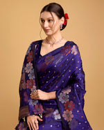 Thumbnail for Vedant Vastram Soft Litchi Silk Banarasi Silk Saree - Violet - Distacart