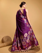 Thumbnail for Vedant Vastram Soft Litchi Silk Banarasi Silk Saree - Wine - Distacart