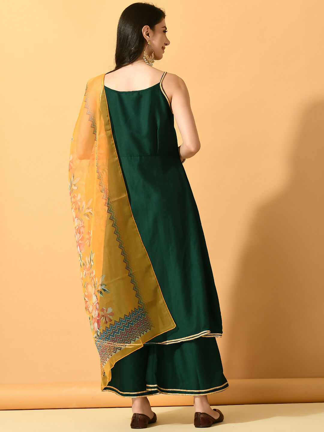 Myshka Women's Green Solid Party Kurta Sets - Distacart