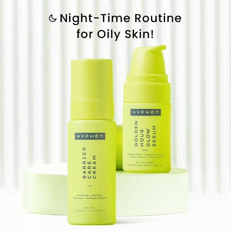 Hyphen By Kriti Sanon Daily Night Care Routine with Glow Serum & Barrier Care Cream For Oily & Combination Skin - Distacart