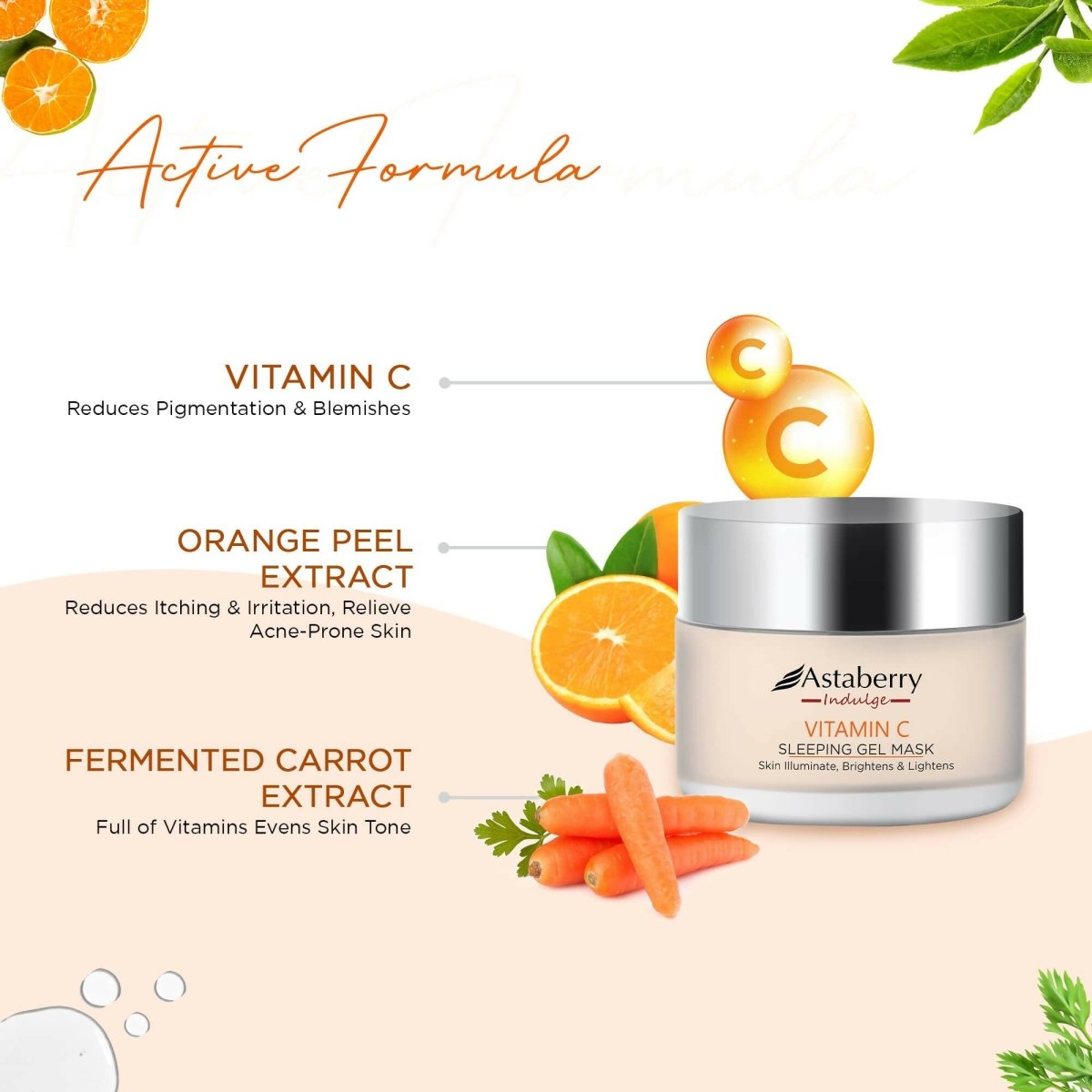 Astaberry Indulge Vitamin C Sleeping Gel Mask - Distacart