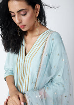 Thumbnail for trueBrowns Blue Gota Kurta - Distacart