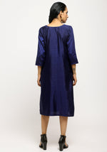 Thumbnail for trueBrowns Blue Contrast Overlap Dress - Distacart