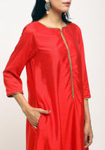 Thumbnail for trueBrowns Orange Laced Kurta Set - Distacart