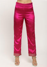 Thumbnail for trueBrowns Pink Laced Kurta- Foil Pant - Distacart