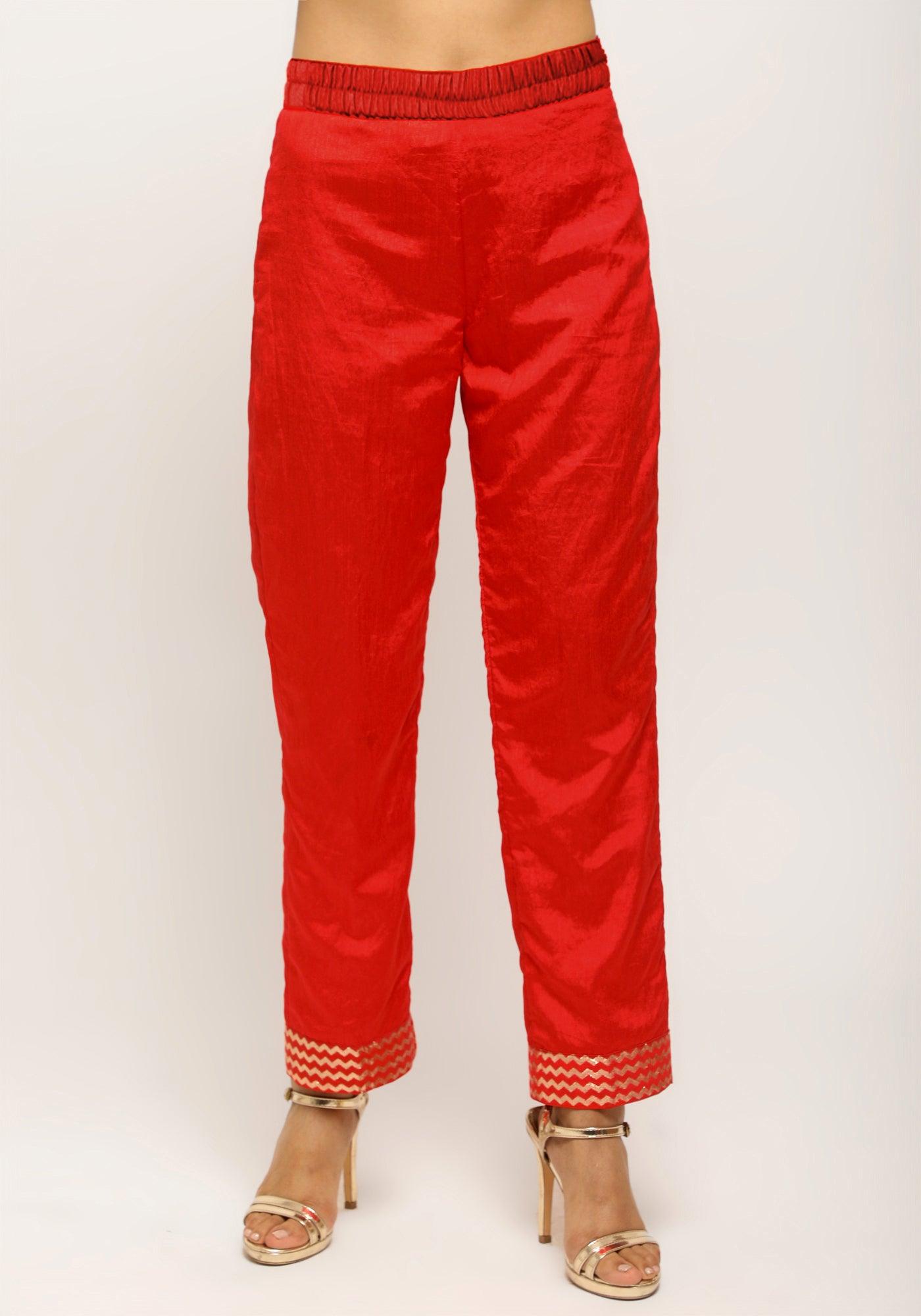 trueBrowns Orange Laced Kurta- Foil Pant - Distacart