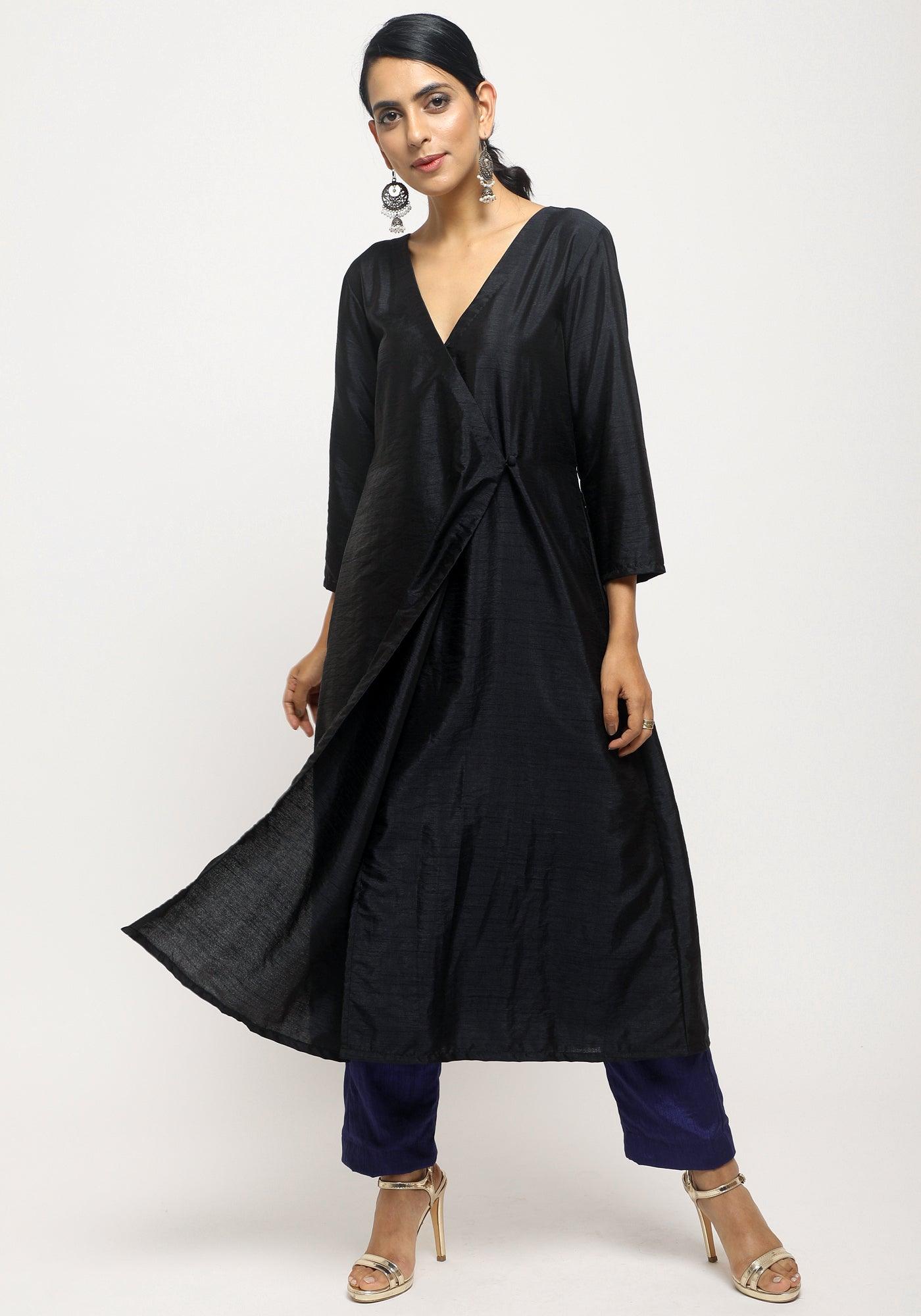 trueBrowns Black Angrakha Set - Distacart